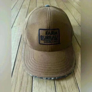 Farm Bureau Insurance Hat Cap Brown Camo Made In USA  Americap great condition